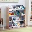 Kidkraft Sort It & Store It 4 Shelf Plastic Storage Bin Unit in Gray and Natural