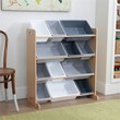 Kidkraft Sort It & Store It 4 Shelf Plastic Storage Bin Unit in Gray and Natural