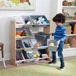 Kidkraft Sort It & Store It 4 Shelf Plastic Storage Bin Unit in Gray and Natural