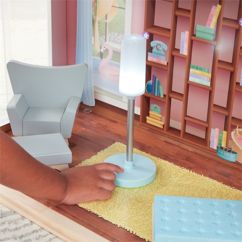 Kidkraft Zoey Magic Lights & Sounds 18 Piece Dollhouse with EZ Kraft Assembly