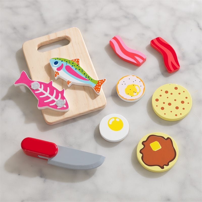 Kidkraft Let's Pretend 27 Piece Wooden Plastic Camping Cookout Play Set
