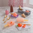 Kidkraft Create & Cook 20 Piece Wooden Plastic Peach Popsicles Play Set