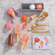 Kidkraft Create & Cook 20 Piece Wooden Plastic Peach Popsicles Play Set