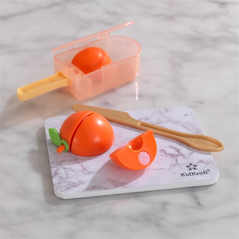 Kidkraft Create & Cook 20 Piece Wooden Plastic Peach Popsicles Play Set