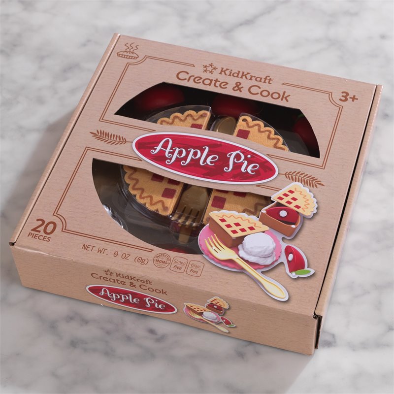 Kidkraft Create & Cook 20 Piece Wooden Plastic Apple Pie Play Set