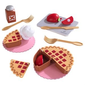 kidkraft create & cook 20 piece wooden plastic apple pie play set