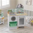 Kidkraft Whisk & Wash Wooden Plastic Play Kitchen and Laundry in White