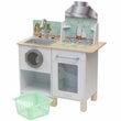 Kidkraft Whisk & Wash Wooden Plastic Play Kitchen and Laundry in White