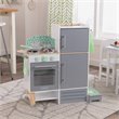 Kidkraft 2 in 1 Wooden Plastic Play Kitchen and Laundry in Gray and White