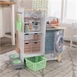 Kidkraft 2 in 1 Wooden Plastic Play Kitchen and Laundry in Gray and White