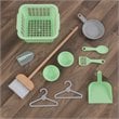 Kidkraft 2 in 1 Wooden Plastic Play Kitchen and Laundry in Gray and White