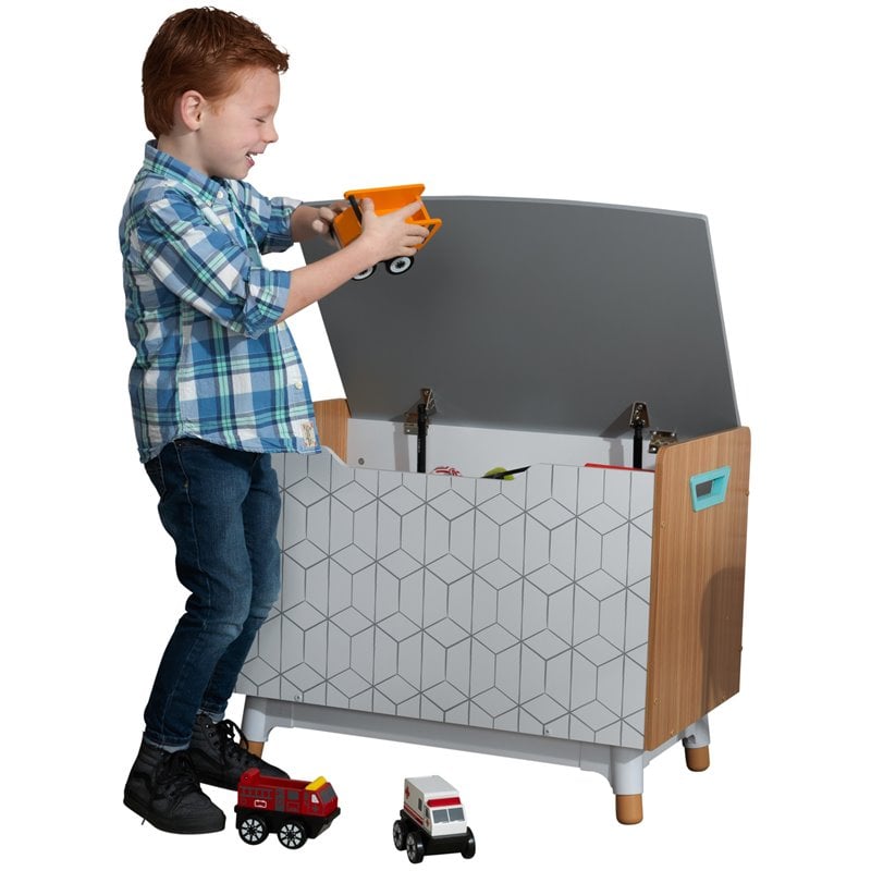 Kidkraft Mid-Century Kid Plastic Lift Top Wooden Toy Box