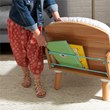 Kidkraft Mid-Century Kid 2 Piece Fabric Cushioned Reading Chair and Ottoman