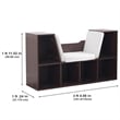 Kidkraft 6 Cubby Wooden Fabric Cushioned Reading Nook Bookcase in Lavender