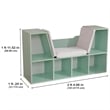 Kidkraft 6 Cubby Wooden Fabric Cushioned Reading Nook Bookcase in Mint