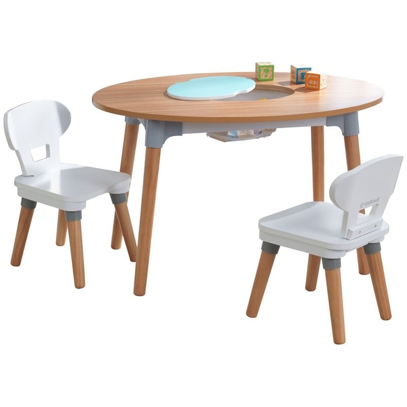 Kidkraft Mid-Century Kid 3 Piece Toddler Storage Activity Table Set