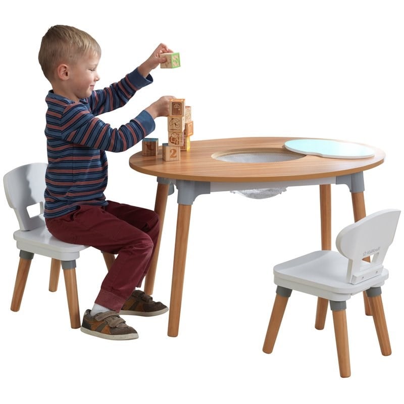 Kidkraft Mid-Century Kid 3 Piece Toddler Storage Activity Table Set