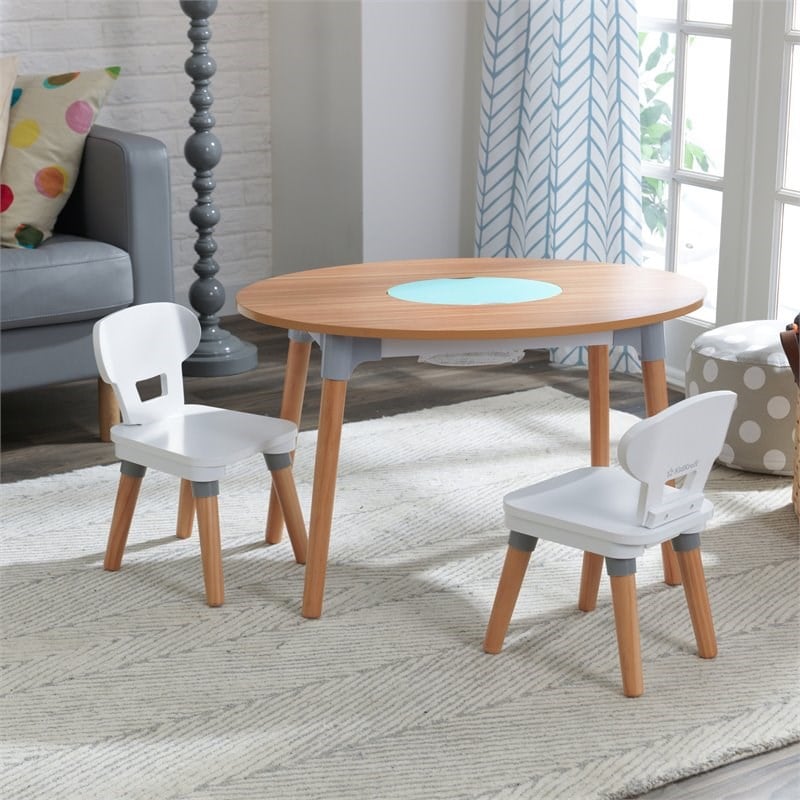 Kidkraft Mid-Century Kid 3 Piece Toddler Storage Activity Table Set