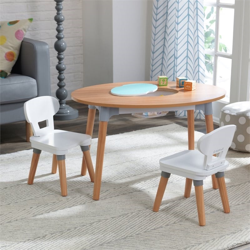 Kidkraft Mid-Century Kid 3 Piece Toddler Storage Activity Table Set