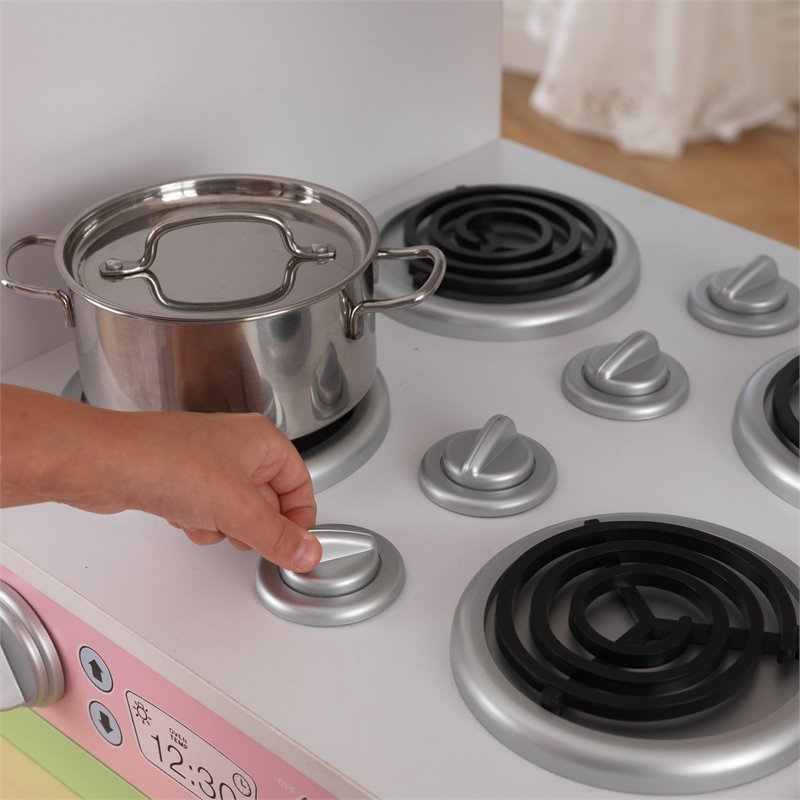 Kidkraft Uptown Wooden Plastic Play Kitchen in Pastel