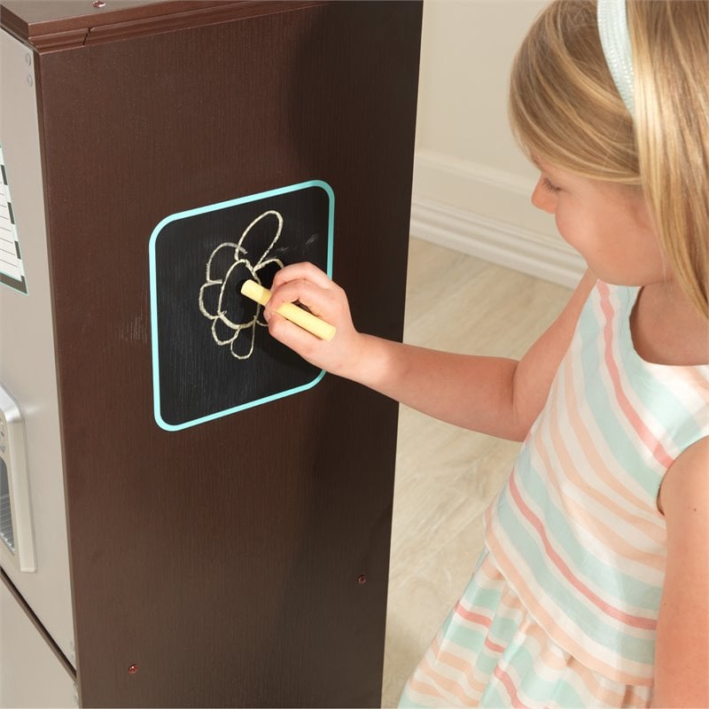 Kidkraft Wooden Plastic Culinary Play Kitchen in Espresso