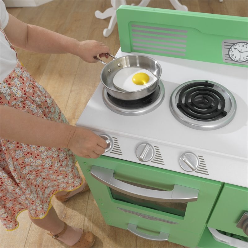 Kidkraft Homestyle Wooden Plastic Play Kitchen in Pistachio