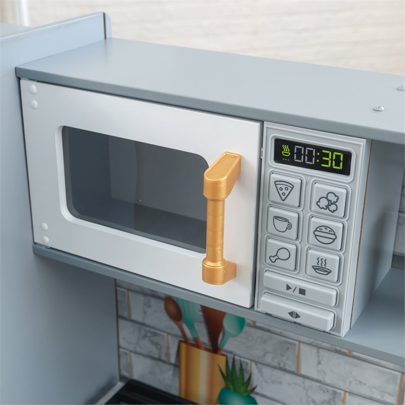 Kidkraft Uptown Elite Wooden Plastic Play Kitchen with EZ Kraft Assembly