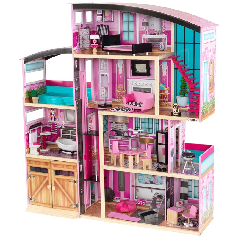 KidKraft Grand View Mansion Wooden Dollhouse With EZ Kraft Assembly   2128135 L 