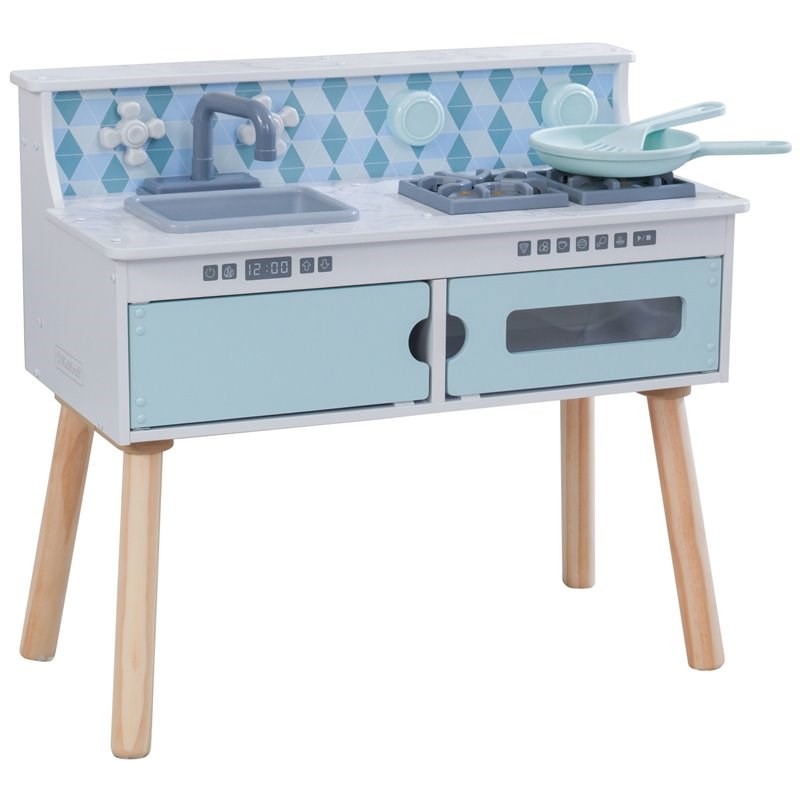 Kidkraft Play & Put Away Wooden Plastic Play Kitchen in White