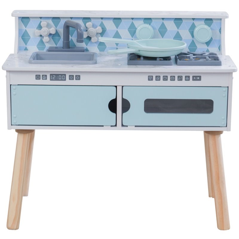 Kidkraft Play & Put Away Wooden Plastic Play Kitchen in White