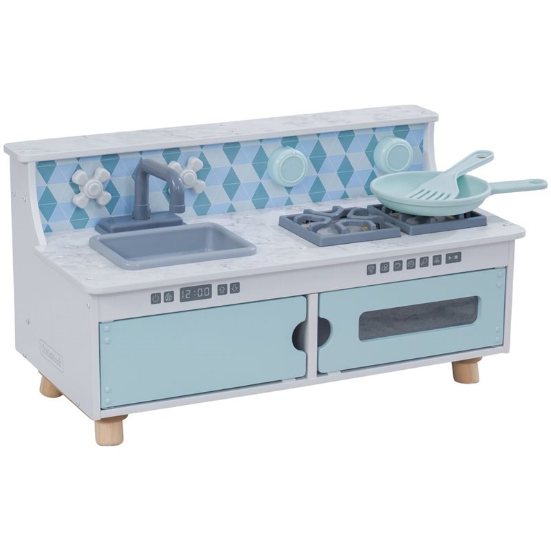 Kidkraft Play & Put Away Wooden Plastic Play Kitchen in White