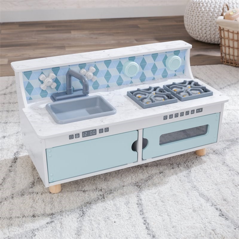 Kidkraft Play & Put Away Wooden Plastic Play Kitchen in White