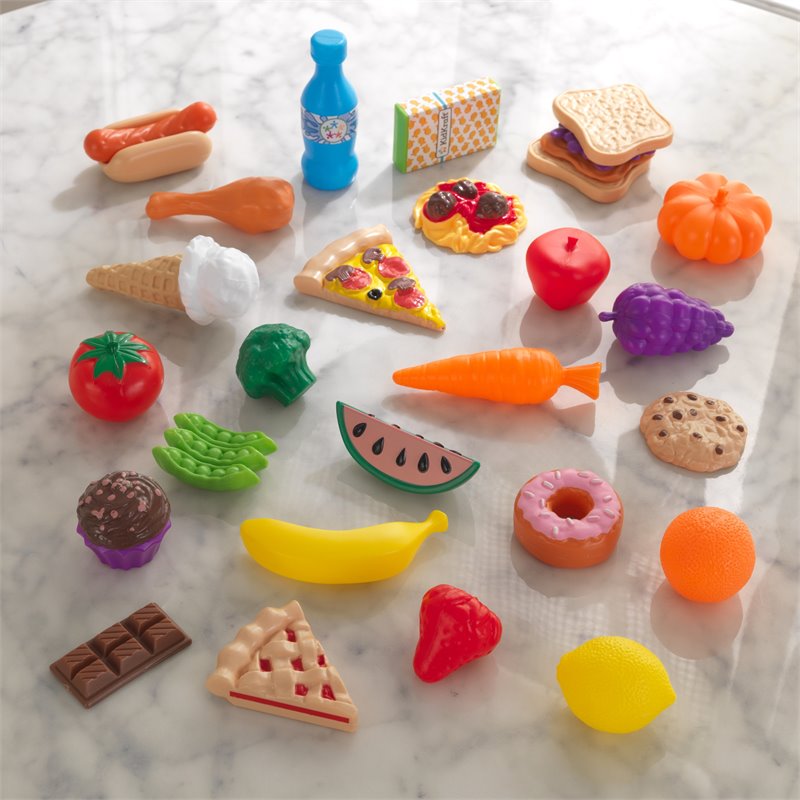Kidkraft 30 Piece Multicolored Plastic Play Food Set