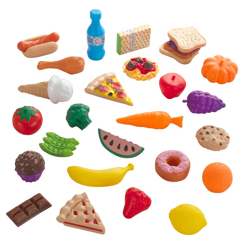 Kidkraft 30 Piece Multicolored Plastic Play Food Set | Cymax Business