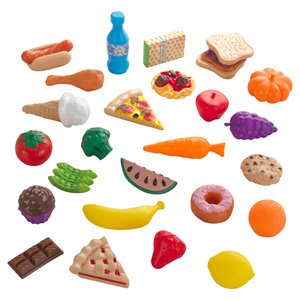 Kidkraft 30 Piece Multicolored Plastic Play Food Set