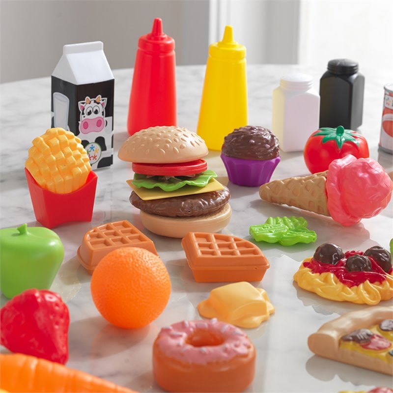 Kidkraft 65 Piece Multicolored Plastic Play Food Set