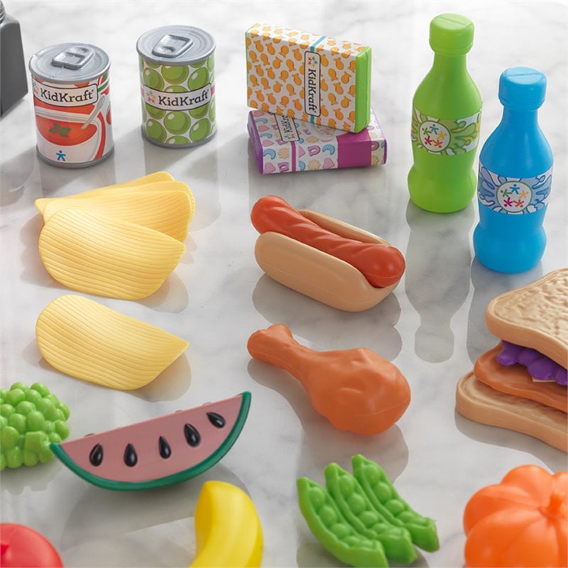 Kidkraft 65 Piece Multicolored Plastic Play Food Set