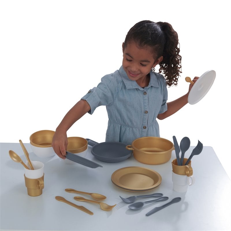 Kidkraft Modern Metallics 27 Piece Plastic Cookware Set