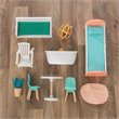 Kidkraft Emily 10 Piece Wooden Plastic Glam Dollhouse