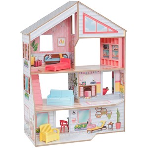 Kidkraft Charlie 10 Piece Multicolored Wooden Plastic Dollhouse