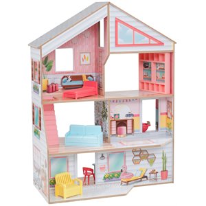 kidkraft charlie 10 piece multicolored wooden plastic dollhouse