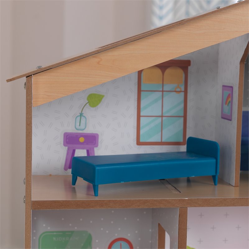 Kidkraft Designed by Me 11 Piece Wooden Plastic Sticker Fun Dollhouse