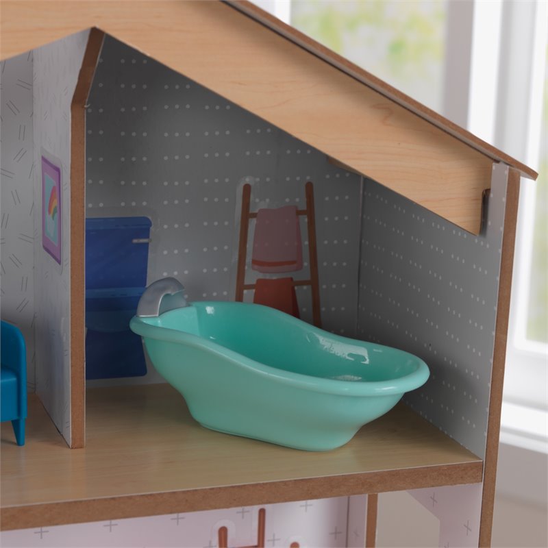 Kidkraft Designed by Me 11 Piece Wooden Plastic Sticker Fun Dollhouse
