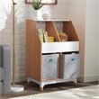 Kidkraft Mid-Century Kid Wooden Storage Unit With Canvas Bins