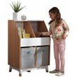 Kidkraft Mid-Century Kid Wooden Storage Unit With Canvas Bins