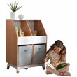 Kidkraft Mid-Century Kid Wooden Storage Unit With Canvas Bins