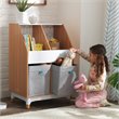 Kidkraft Mid-Century Kid Wooden Storage Unit With Canvas Bins
