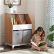 Kidkraft Mid-Century Kid Wooden Storage Unit With Canvas Bins