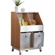 Kidkraft Mid-Century Kid Wooden Storage Unit With Canvas Bins