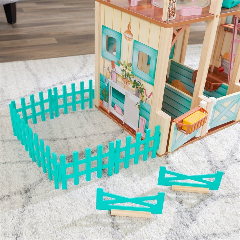 Kidkraft Sweet Meadow 24 Piece Multicolored Wooden Plastic Horse Stable
